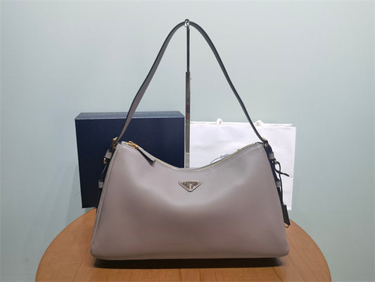 prada aimee large grained calfskin hobo shoulder bag